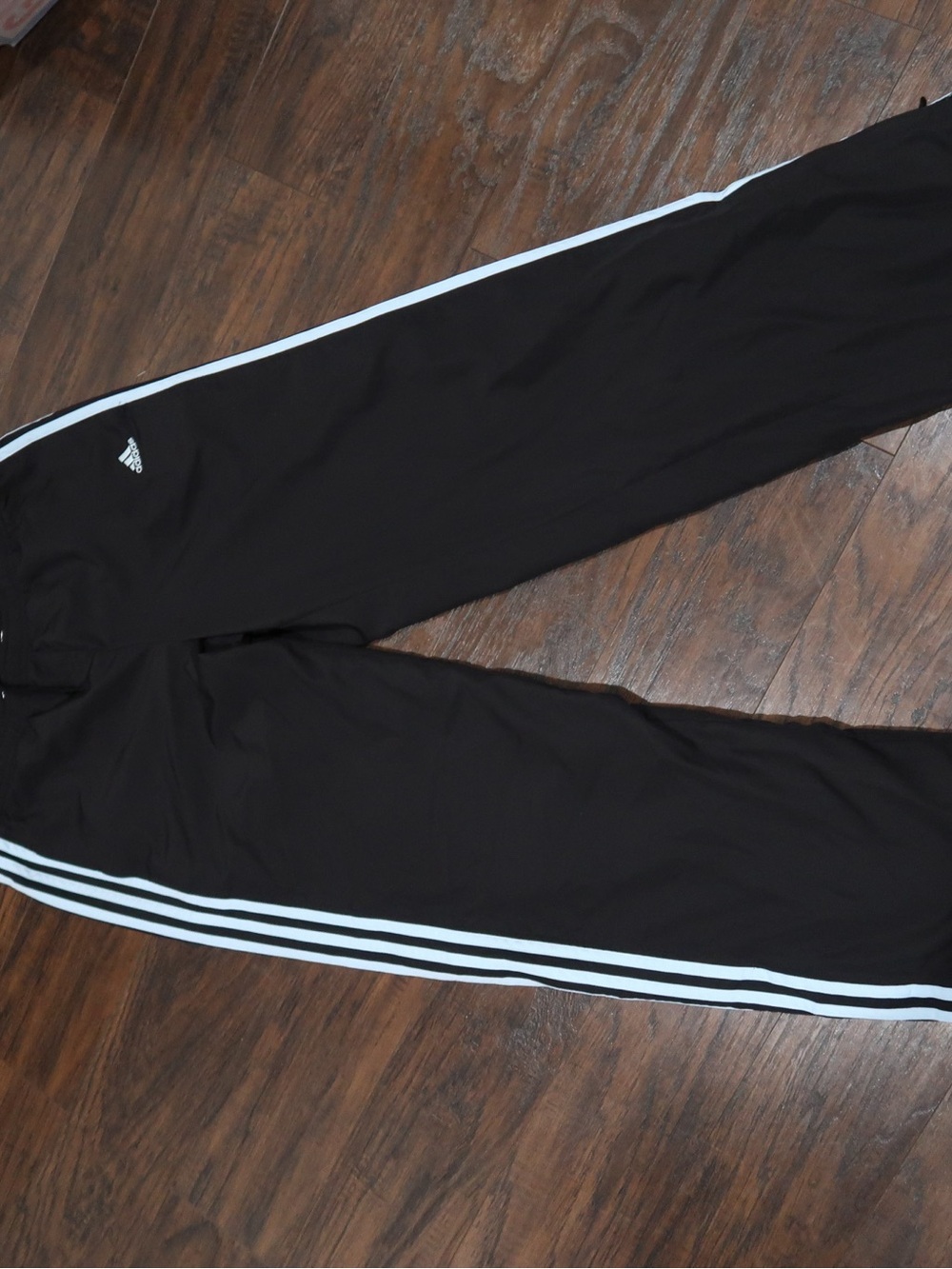 Adidas Black Track Pants with blue Stripes